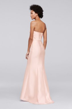 Structured Mikado Strapless Long Bridesmaid Dress David's Bridal F19279