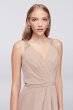 Chiffon V-Neck Dress with Lace Back David's Bridal F19439