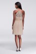 Skinny Strap Chiffon Dress with Lace Back David's Bridal F19440