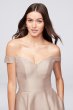 Off-the-Shoulder Tea-Length Bridesmaid Dress David's Bridal F19743