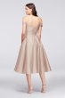 Off-the-Shoulder Tea-Length Bridesmaid Dress David's Bridal F19743