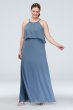 Flounced Crinkle Chiffon Sheath Bridesmaid Dress David's Bridal F19773