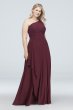 One-Shoulder Georgette Cascade Bridesmaid Dress David's Bridal F19832