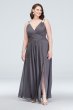 Plunging V-Neck Crinkle Chiffon Bridesmaid Dress David's Bridal F19837