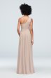 One-Shoulder Mesh Bridesmaid Dress with Full Skirt David's Bridal F19932