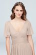 Flutter Sleeve Crisscross Mesh Bridesmaid Dress David's Bridal F19933