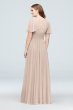 Flutter Sleeve Crisscross Mesh Bridesmaid Dress David's Bridal F19933