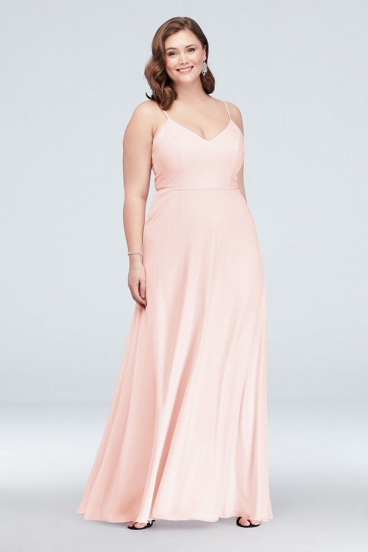 Chiffon V-Neck Spaghetti Strap Bridesmaid Dress David's Bridal F19935