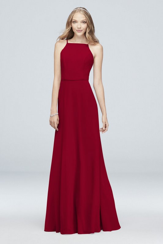 Chiffon High-Neck Bridesmaid Dress David's Bridal F19936