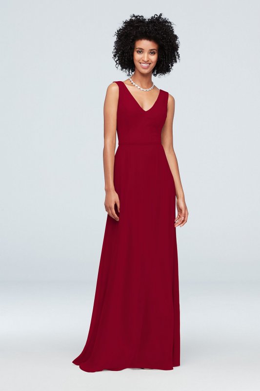 Chiffon V-Neck Tank Bridesmaid Dress David's Bridal F19938