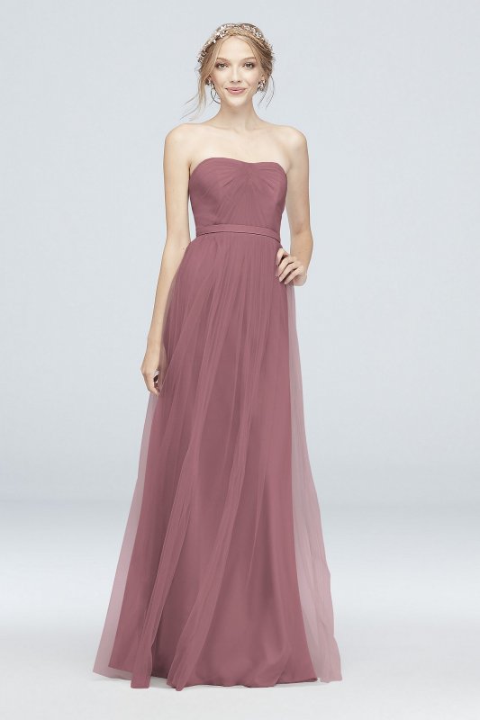 Style-Your-Way 6 Tie Tulle Long Bridesmaid Dress David's Bridal F19958