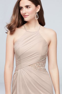 One-Shoulder Stretch Crepe Bridesmaid Dress David's Bridal F20107