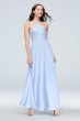 Y-Neck Embroidered Georgette Bridesmaid Dress David's Bridal F19986