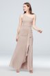 One-Shoulder Chiffon Bridesmaid Dress with Cascade David's Bridal F20011