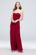 Pleated Strapless Bridesmaid Dress with Cascade David's Bridal F20013