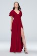 Flutter Sleeve Georgette Wrap Bridesmaid Dress David's Bridal F20039