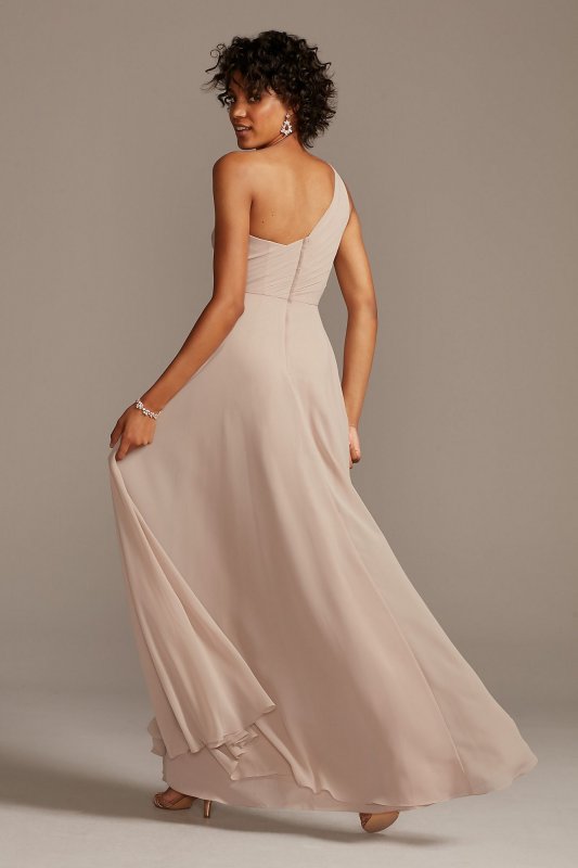 Full Skirt Bridesmaid Dress with One Shoulder David's Bridal F20062