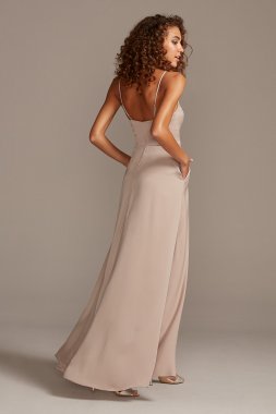 Short Strapless Satin Dress with Pleating David's Bridal F15103