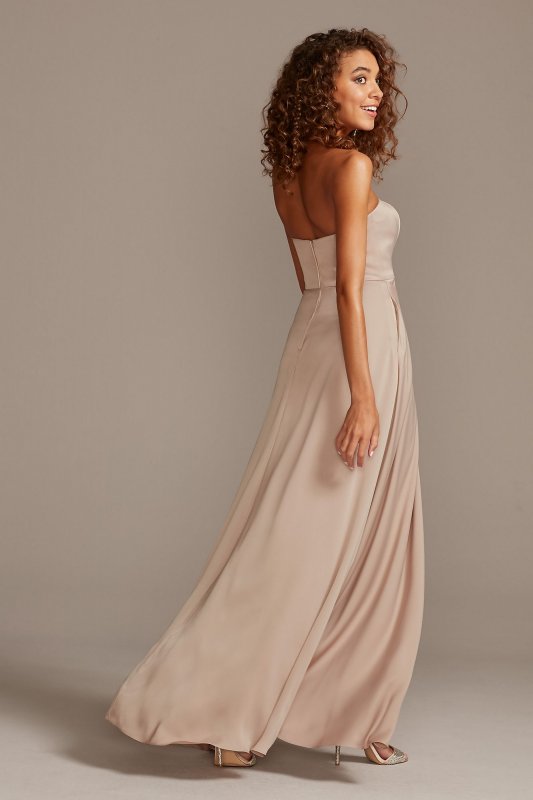 Crepe-Back Satin Strapless Bridesmaid Dress David's Bridal F20097