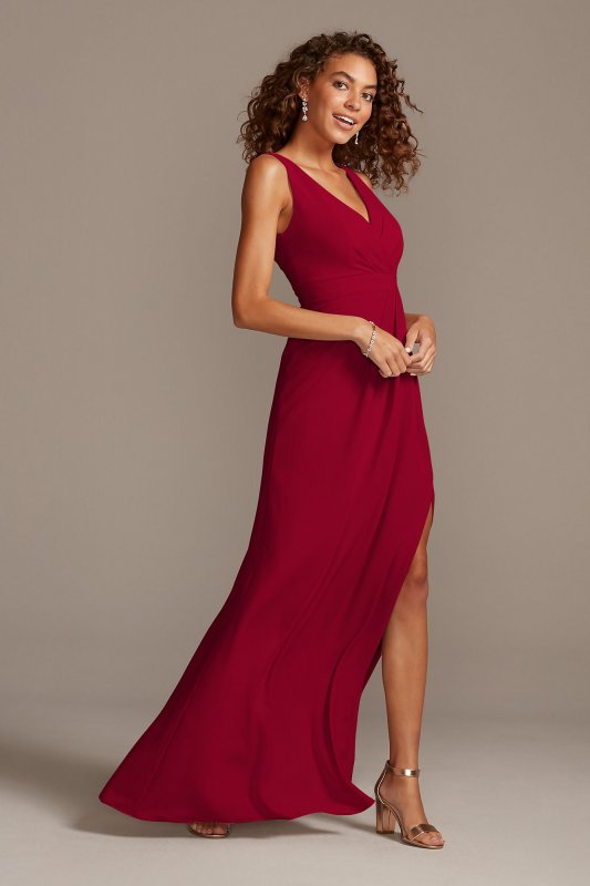 Pleated Tank Stretch Crepe Bridesmaid Dress David's Bridal F20104