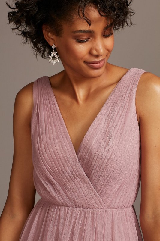 Tank Pleated Soft Net Bridesmaid Dress David's Bridal F20110