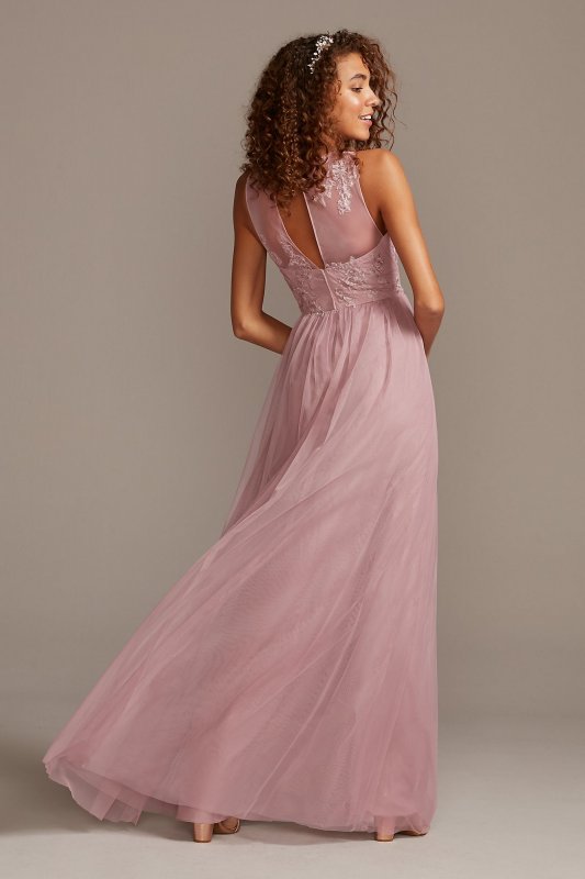 Sleeveless Embroidered Soft Net Bridesmaid Dress David's Bridal F20122