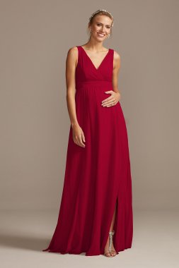 Pleated Tank Chiffon Maternity Bridesmaid Dress David's Bridal F20166