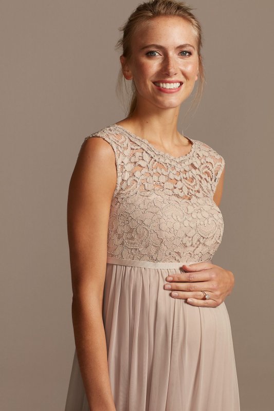 Lace and Mesh Maternity Bridesmaid Dress David's Bridal F20168