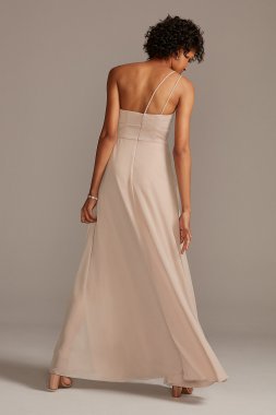 One-Shoulder Crepe-Back Satin Bridesmaid Dress David's Bridal F20169