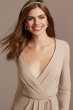 Long Sleeve Wrap Georgette Bridesmaid Dress David's Bridal F20172