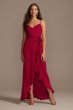 Spaghetti Strap Crepe Ruffle Bridesmaid Dress David's Bridal F20208