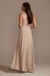 Tank Georgette Cascade Bridesmaid Dress with Slit David's Bridal F20225