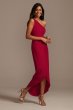 One Shoulder Chiffon Tulip Hem Bridesmaid Dress David's Bridal F20233