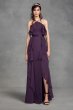 Chiffon High-Neck Bridesmaid Dress with Tie Back White by Vera Wang VW360409