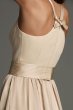 High-Neck Crepe Halter Bridesmaid Gown with Sash White by Vera Wang VW360463