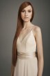 V-Neck Crepe Mermaid Bridesmaid Dress White by Vera Wang VW360489