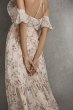 Printed Off the Shoulder Tiered Bridesmaid Dress White by Vera Wang VW360527P