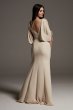 Split Sleeve Crepe Bridesmaid Dress with Slit White by Vera Wang VW360541