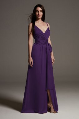 Charmeuse Bridesmaid Dress with Deep V-Neckline White by Vera Wang VW360549