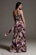 Printed Charmeuse Bridesmaid Dress with V-Neckline White by Vera Wang VW360549P