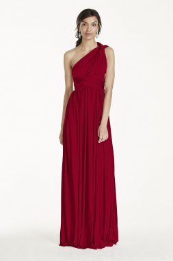 Long Jersey Style-Your-Way 2 Tie Bridesmaid Dress David's Bridal W10502