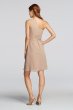 One Shoulder Crinkle Chiffon Short Dress David's Bridal W10941