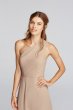 One Shoulder Crinkle Chiffon Short Dress David's Bridal W10941