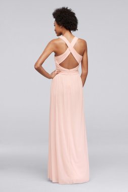 Long Bridesmaid Dress with Crisscross Back Straps David's Bridal W10974