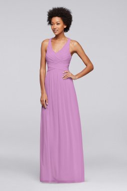 Long Bridesmaid Dress with Crisscross Back Straps