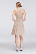 Short Chiffon Dress with Beaded Illusion Neckline David's Bridal W11082