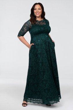 Leona Lace A-Line Plus Size Gown Kiyonna 11180902