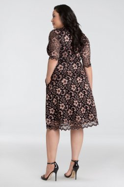 3/4 Illusion Mon Cherie Plus Size Lace Dress Kiyonna 11180906