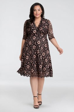 3/4 Illusion Mon Cherie Plus Size Lace Dress Kiyonna 11180906