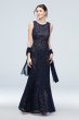 Sequin and Lace High Neck Mermaid Gown with Shawl Alex Evenings 11219791